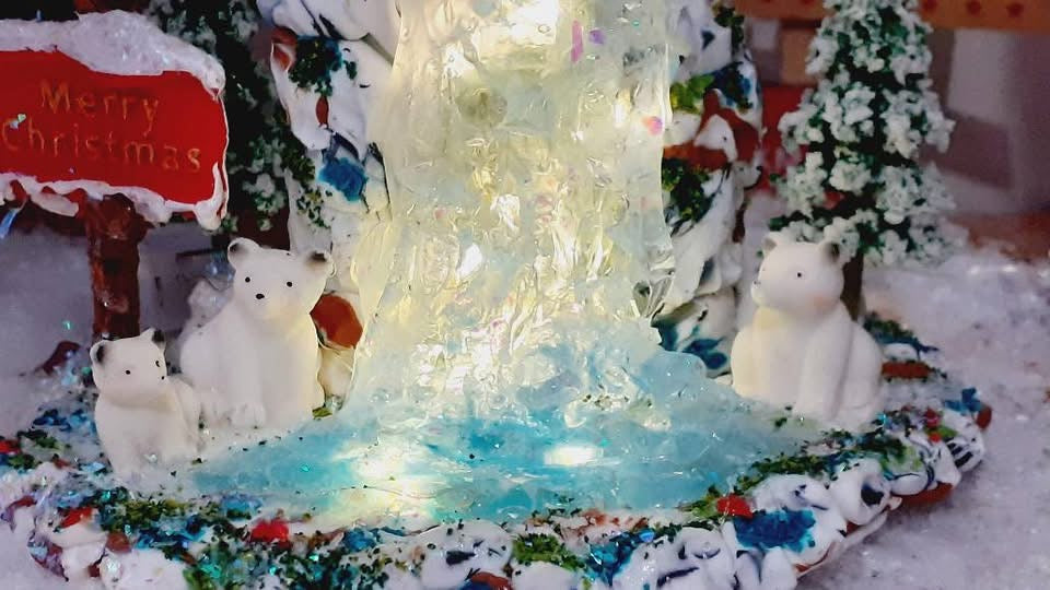 La fontaine givrée des oursons