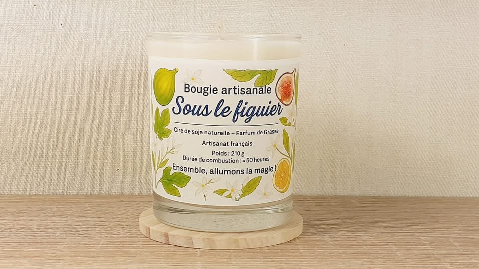 Bougie artisanale-Sous le figuier-210g