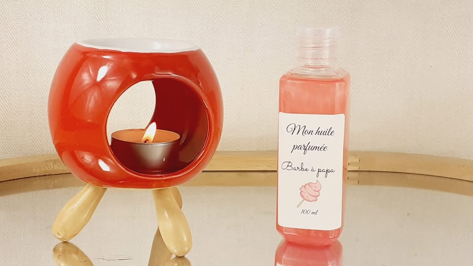 Mon huile parfumée -huile naturelle et parfum de Grasse - Barbe à papa - 100ml