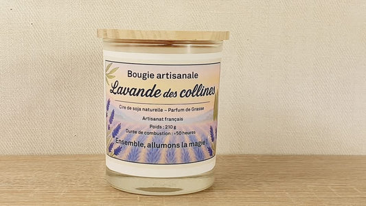 Bougie artisanale -Lavande des collines-210g
