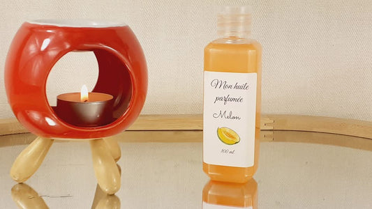 Mon huile parfumée pour brûleur de parfum -100ml - huile naturelle -parfum de Grasse- Melon