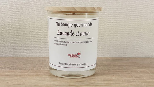 Ma bougie gourmande à la cire de soja naturelle -Lavande et musc
