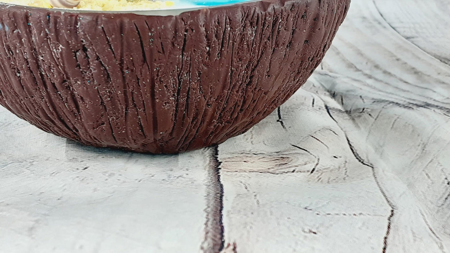 Bougie en cire de soja naturelle-Plage et cocotier