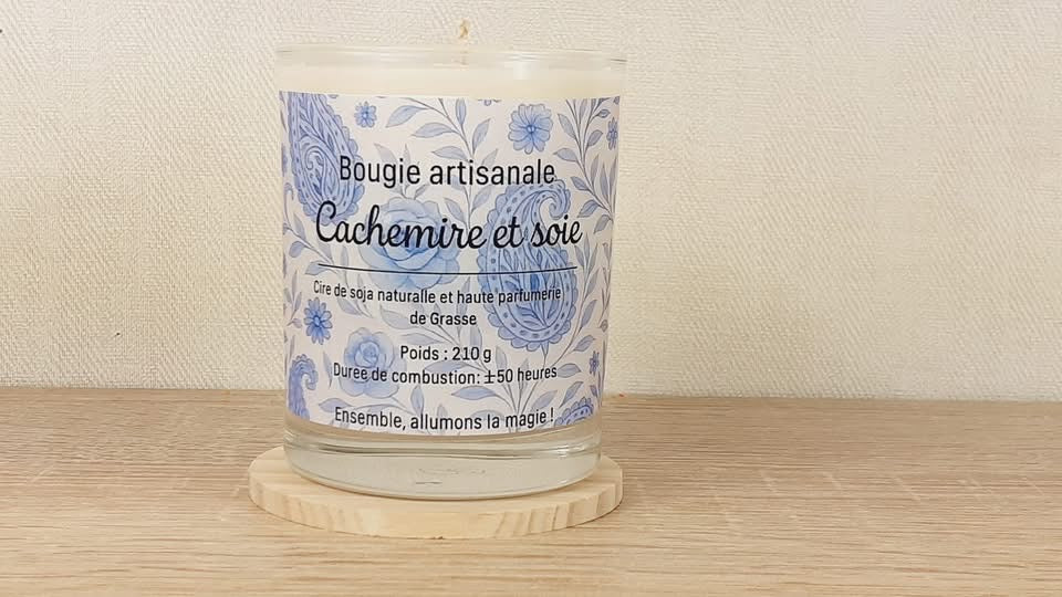 Bougie artisanale - Cachemire et soie - 210g