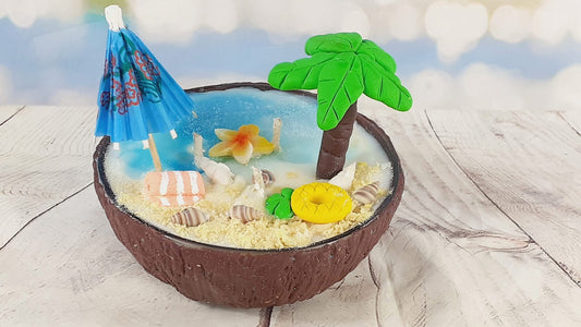 Bougie en cire de soja naturelle-Plage et cocotier
